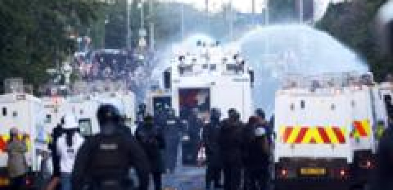 Water cannon fired in latest disorder after Belfast knife attack